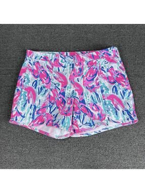 Lilly Pulitzer 00 Hazel Shorts Women’s Cracked Up Print Bright Lobster Preppy